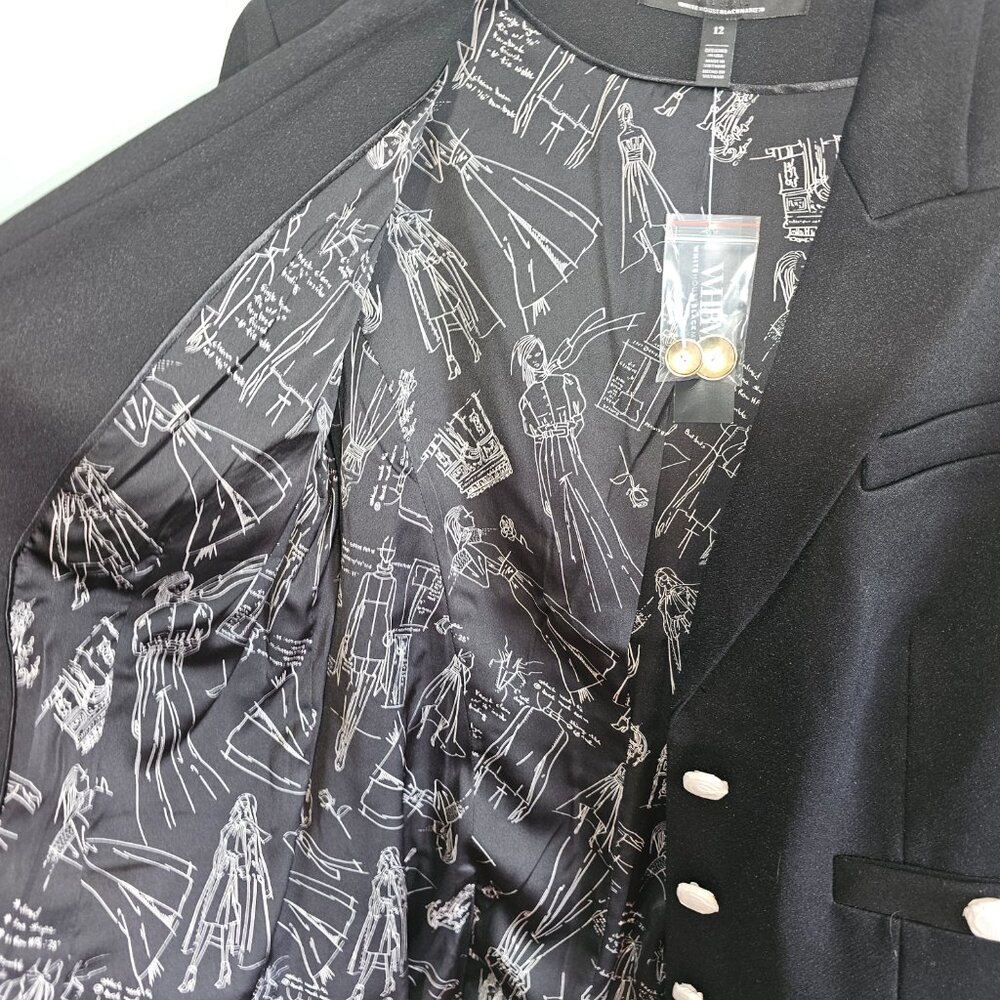 NWT | White House Black Market 3-Button Fashion Blazer | Black | 12 - Picture 9 of 12